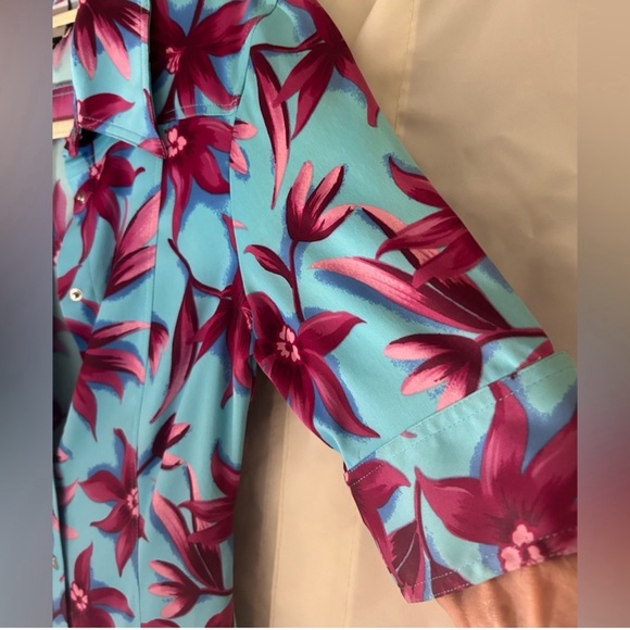 Versace Jeans Shirtdress Floral Print Button Down Dress - Picture 8 of 11